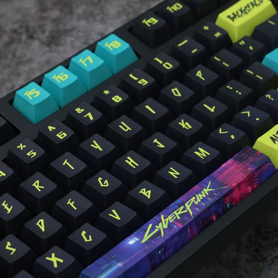 Cyberpunk 2077 PBT Dye-sub Keycaps 138 set Cherry Profile