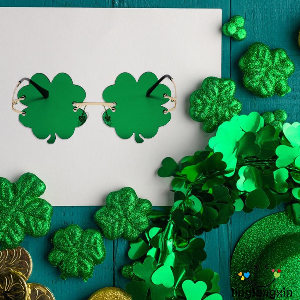 Llx-kacamata Hitam Wanita Tanpa Bingkai Irish Shamrock