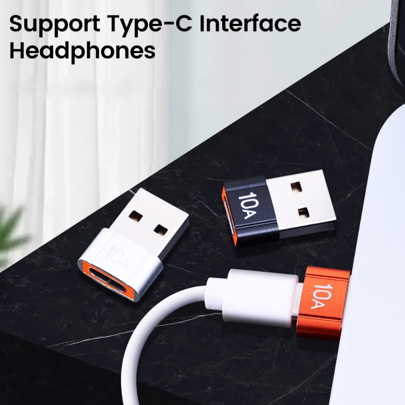 Adaptor Female USB Ke Type-C 10A/Converter USB-C Untuk Komputer/Adaptor Konektor Kabel Handphone