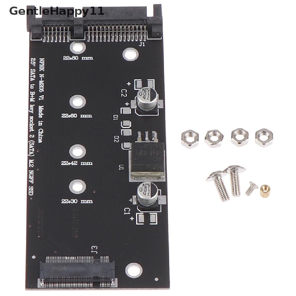 Gentlehappy B+M ke M.2 ssd ngff ke 2.5inch 15pin sata3 pc converter adapter Kartu id