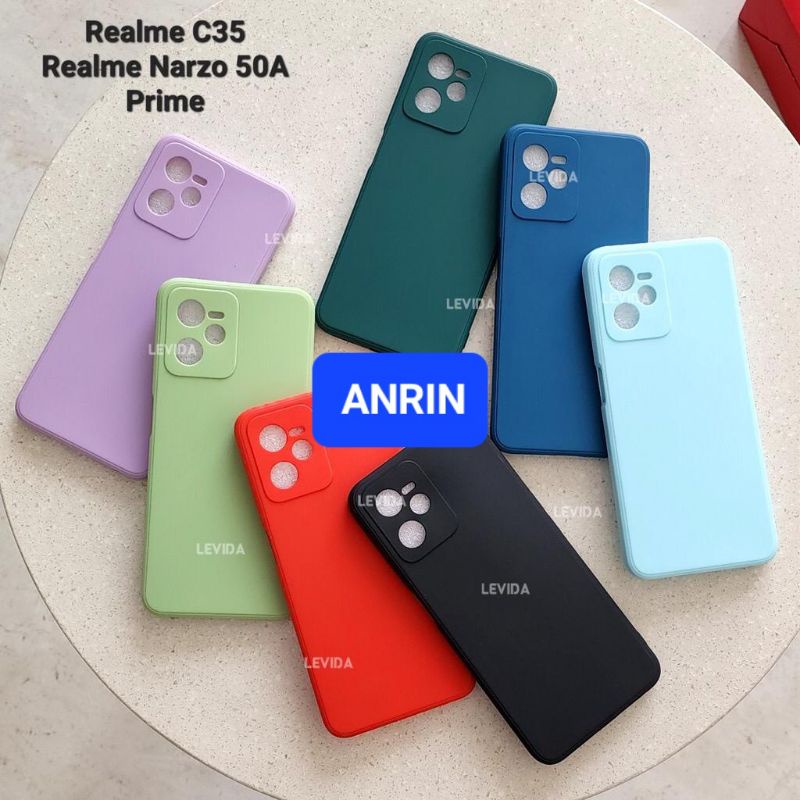 REALME C35 NARZO 50A PRIME CASE MACARON SQUARE ANTI NODA ANTI DEBU CASING SOFTCASE SILIKON