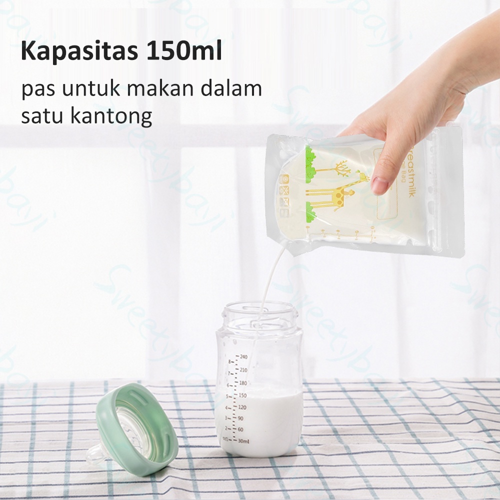 Sweetybayi 30pc Kantong asi breast milk plastik asi 150ml breastmilk storage bag bpa free Kantong asip