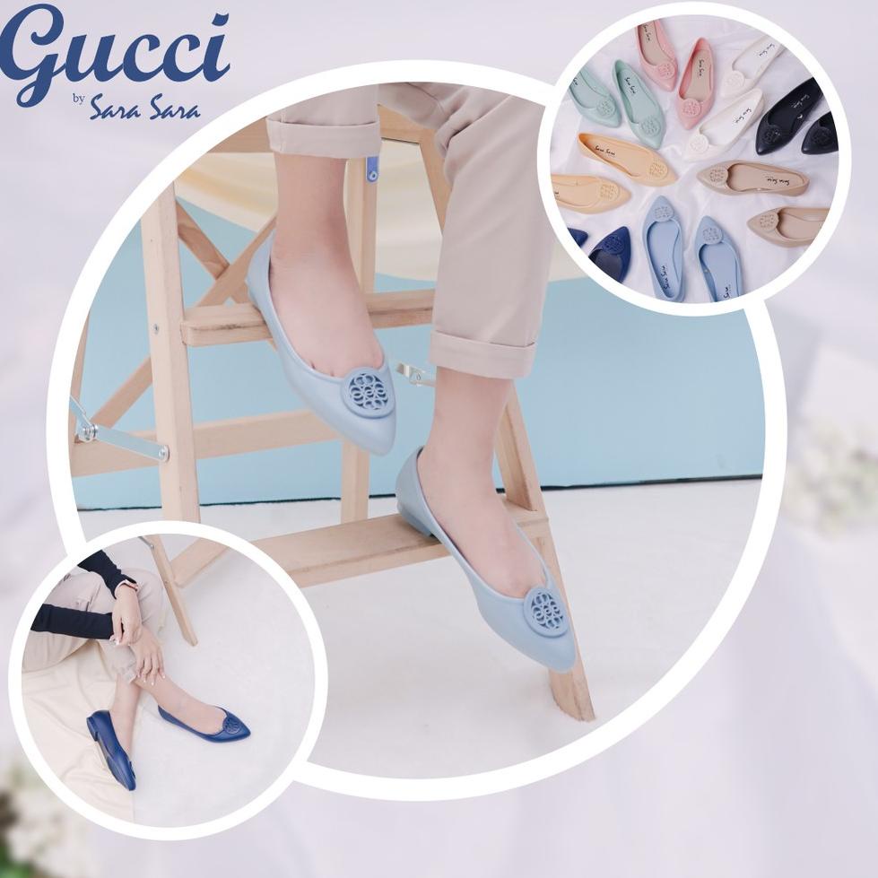 Sale Terbatas Sara Sara GUCCI Flat Shoes Jelly Wanita - Sepatu Jelly Wanita Trendy