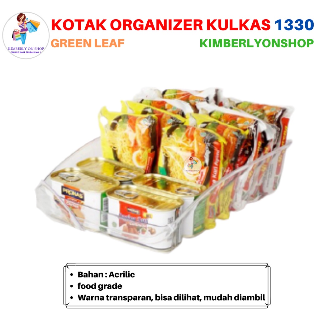 Kotak Kontainer Makanan Kulkas Nampan Cressida 1330 Green Leaf