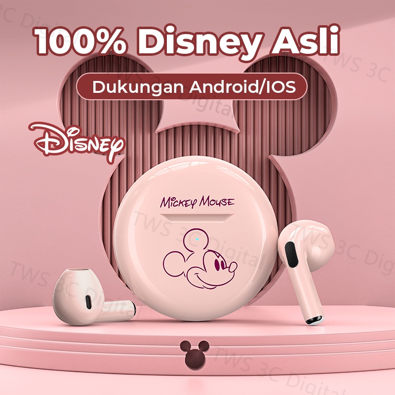 Disney TWS Headset Bluetooth 5.2 Kartun Mini Wireless Pro4 Earphone HIFI Musik 100% Ori Dengan Mikrofon