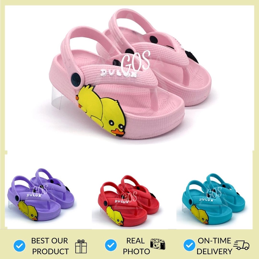 gof DULUX 510E Sandal Anak Perempuan Model Jepit Tali Belakang karakter Duck Lucu