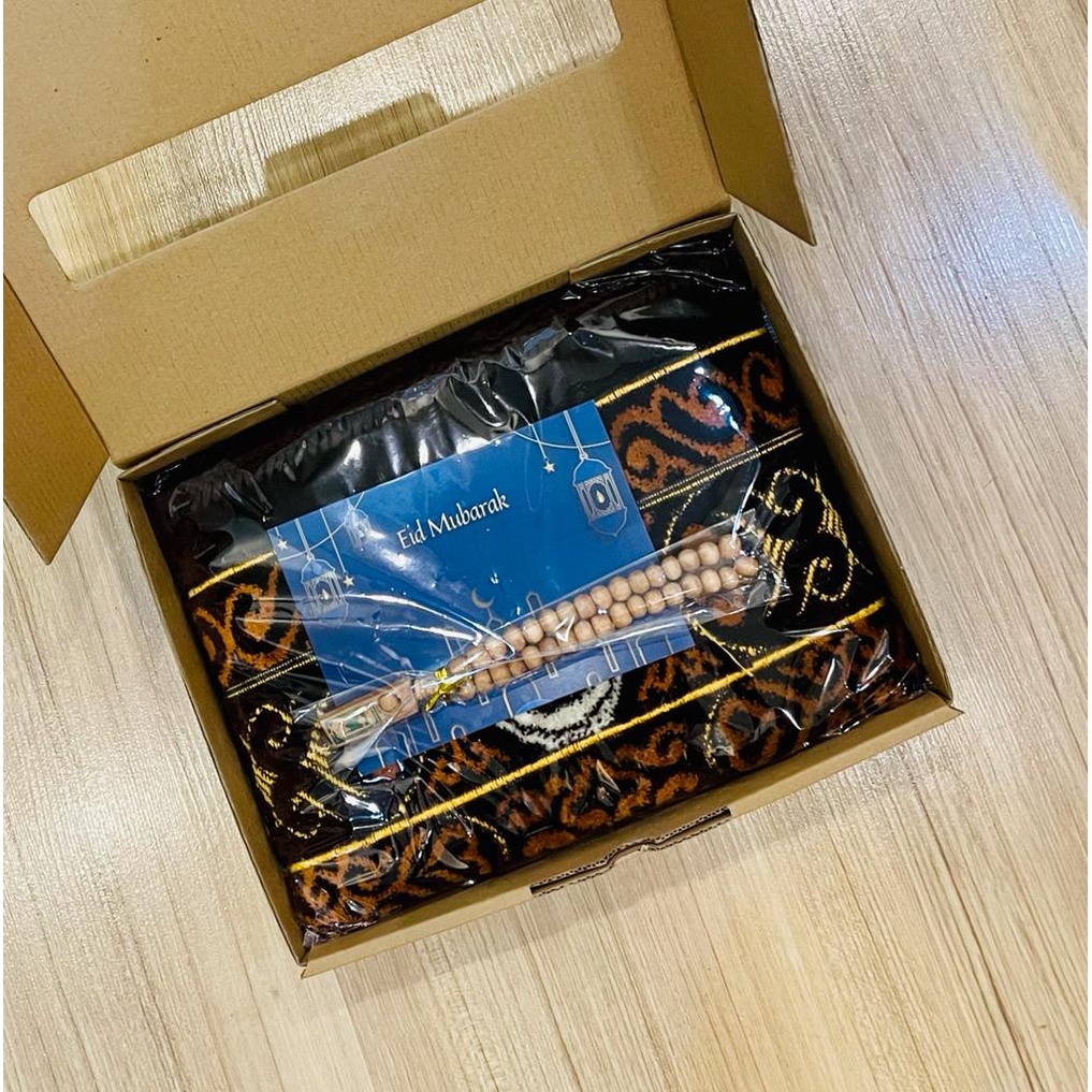 Paket ALZ Sajadah Turkey Tebal Lembut dengan Tasbih Souvenir Kado