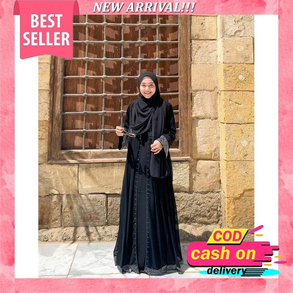 Bisa Cod (Gamis Abaya Hikmat Kw Premium Gamis Turkey Gamis Abaya Hitam Elegan Dan Mewah Toko Alfi Or