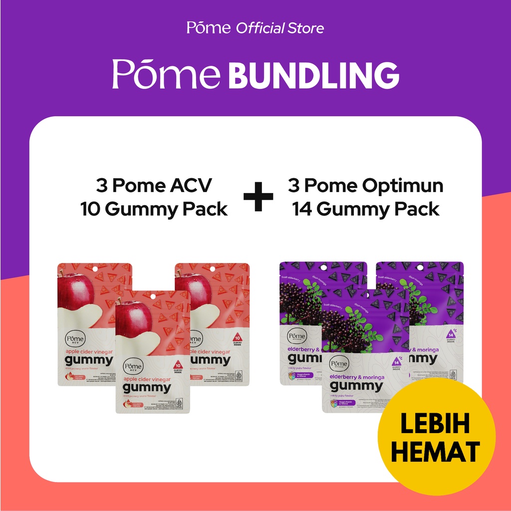 Pome Bundling - Pome ACV 3 Sachet + Pome Optimun 3 Pouch