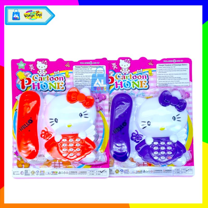 MAINAN ANAK-ANAK TELFON RMAH KARAKTER MAINAN TELEPON RUMAH / GAJAH / HELLO KITTY / BERUANG / DORAEMON