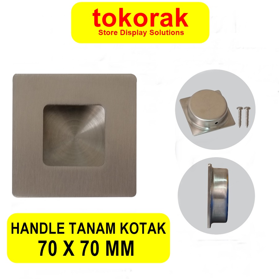 HANDLE TANAM KOTAK 70 X 70 MM HANDEL TARIKAN LACI NAKAS HENDEL LEMARI