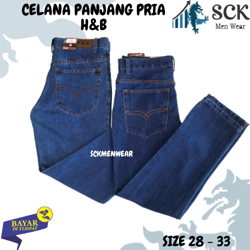 SCK - Celana Jeans Pria HNB Model Standar / Celana Jeans Pria Reguler Casual / Pakaian Cowok - sckmenwear GROSIR