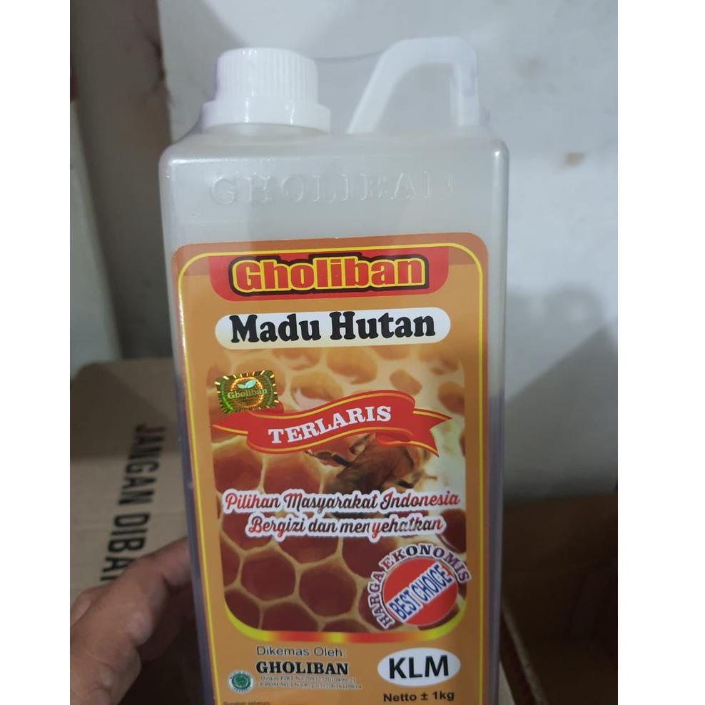 

☛ Sambut promo Madu KLM Kalimantan Gholiban 1 kg / 1kg original Botol Timbul Huruf Gholiban .,.,