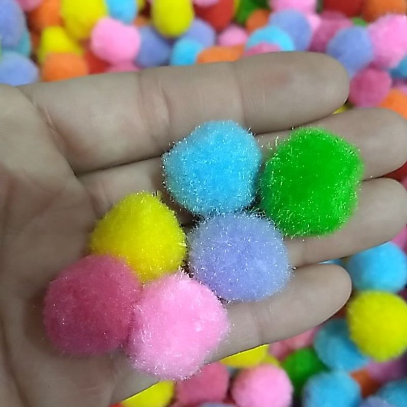 Pompom Warna Warni @50pcs/pak