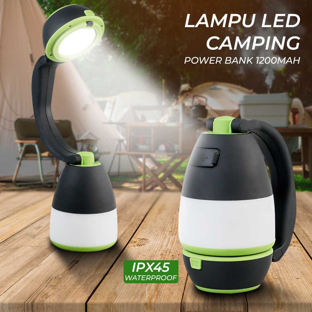 (BISA COD) FTIHSHP LemonBest Lampu LED Camping Power Bank IPX45 Natural White 1200mAh - LB170