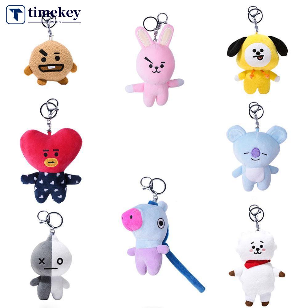 Timekey KPOP BTS BT21 Plush Toy Keychain Boneka Mainan Lembut Dekorasi Rumah Kantor A7K5