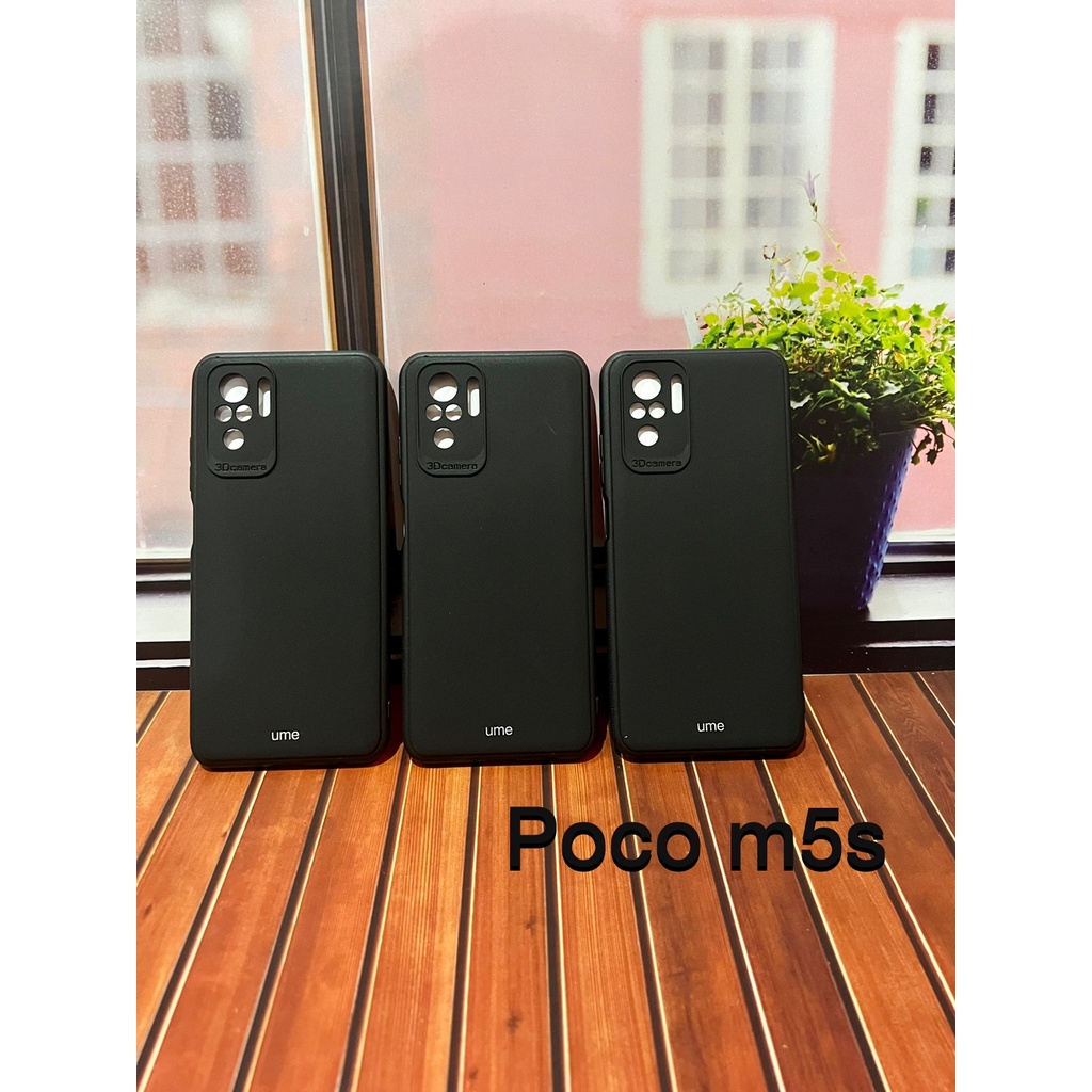 POCO M5S SOFTCASE SILIKON BLACK DOVE PROTECTION CAMERA-HITAM