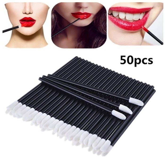 50Pcs Disposable Lip Brush Isi 50 Pc - Lip Cream Lip Gloss Aplikator