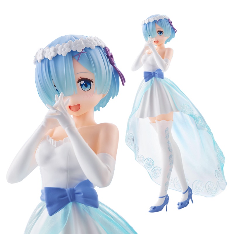 Ready Stock RE Zero-Starting Life in Another World Anime Rem Wedding Dress PVC Action Figrue Model Ornamen Mainan