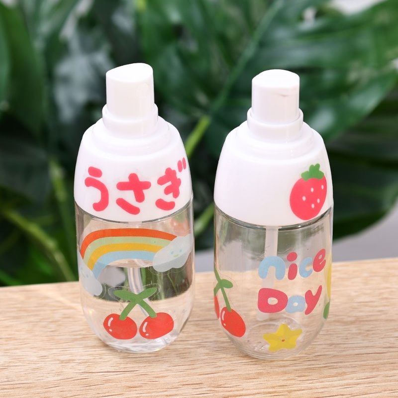 Botol Spray Isi Ulang Kosong Transparan Dengan Stiker Lucu Wadah Traveling Dan Outgoing Travel Size Bottles Lotion Sub-Botoltling Bottle Portable 50ml