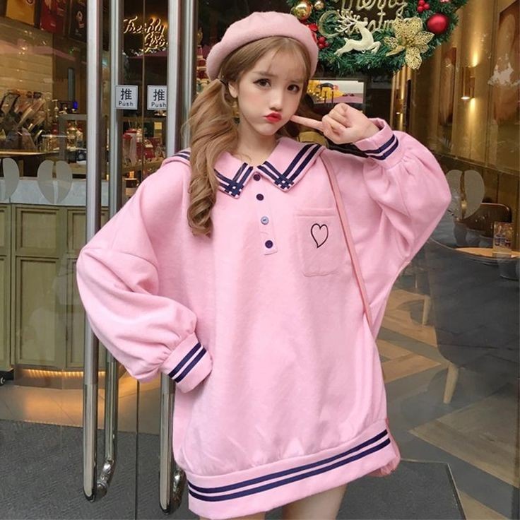 Sweater LOVE POCKIE KERAH Atasan Crewneck Oversize Wanita Jacket Ala Korean Fashion Terkini Outfit Kasual