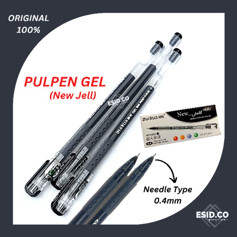 

1 Pack New Jell Pulpen Gel New_Jell isi 6 / 12 pcs Bolpen Newjell Best Quality Gel Pen (0.4mm)