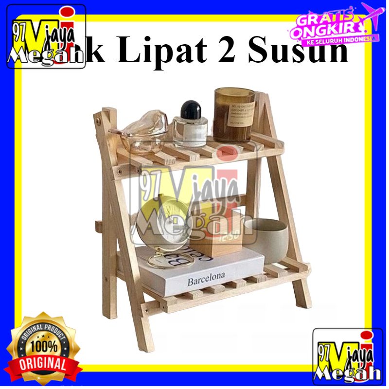 Rak Susun kayu Mini Serbaguna | Rak Meja Rakit Multifungsi