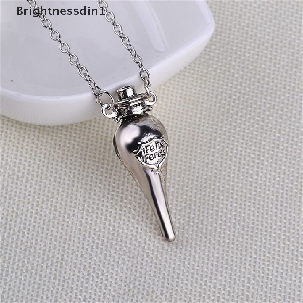 [Brightnessdin1] Kalung Ramuan Ajaib Botol Keberuntungan Cair Vingtage Liontin Warna Silver Antik Butik