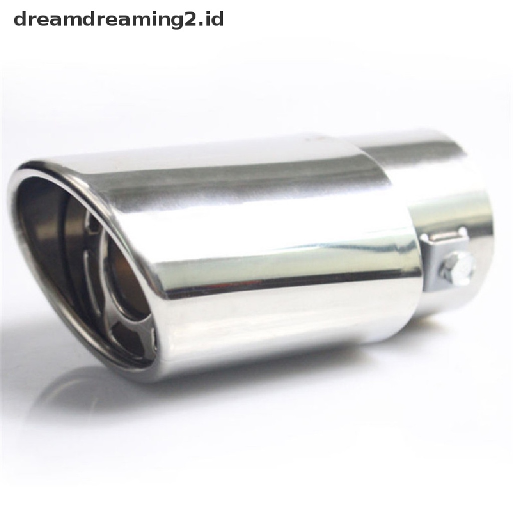 (dream) Ujung Pipa Knalpot Knalpot Bulat Belakang Mobil Chrome Stainless Steel Universal.