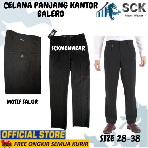 Celana Panjang Basic BALERO Pria Model Reguler Standar size 28-38 / Pakaian Kerja Kantor Formal  - sckmenwear GROSIR