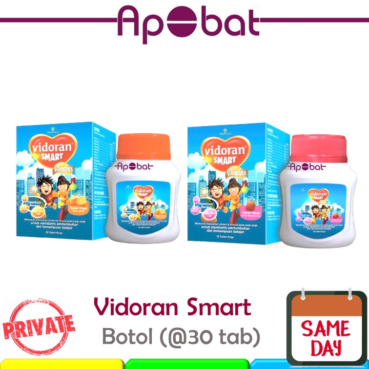 - ApObat - Vidoran Smart PERMEN Hisap Anak Vitamin Nutrisi Otak Nafsu Makan Daya Tahan Tubuh Jeruk S