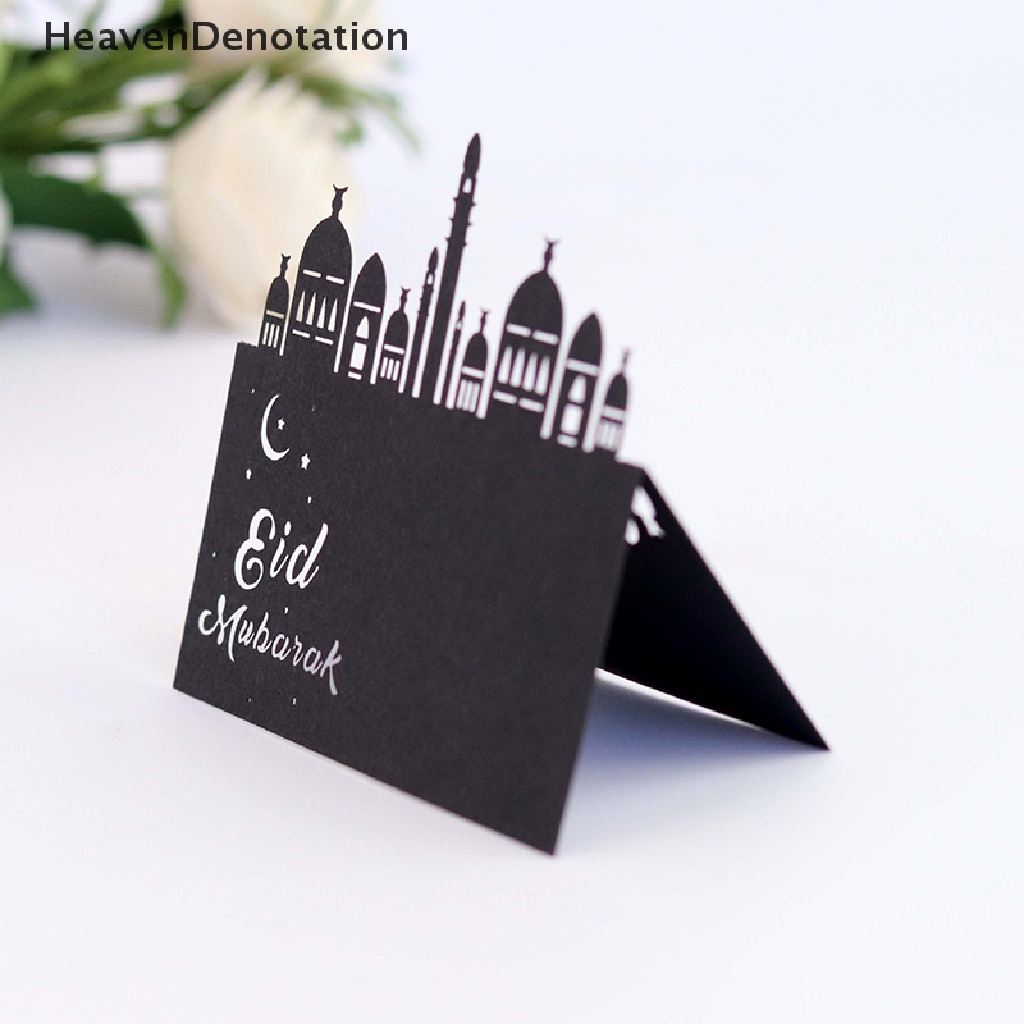 [HeavenDenotation] 20pcs Kartu Pos Dekorasi Eid Mubarak Kartu Dudukan Kartu Muslim Ramadhan Kareem Dekorasi Meja Pesta Lebaran AL Adha HDV