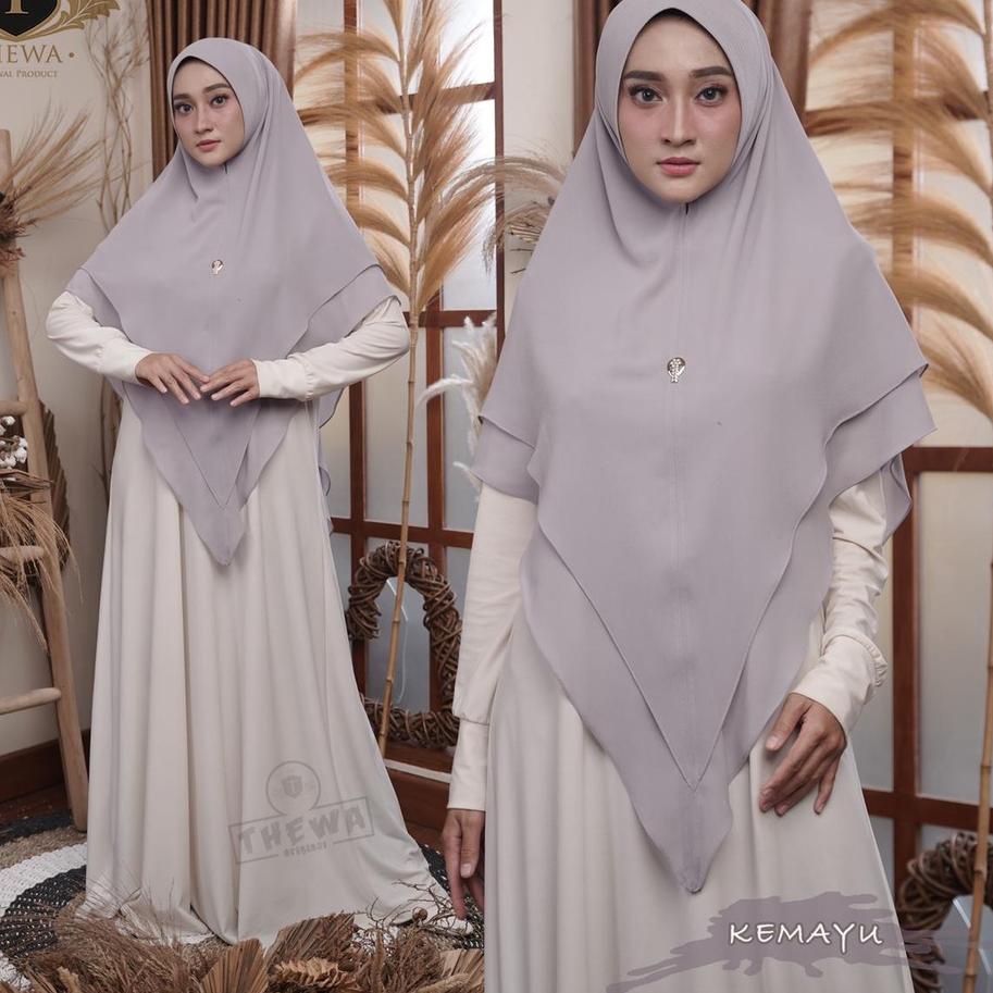 Promo Kerudung/ khimar/ hijab “ KEMANYU ”lancip Super Premium ORIGINAL THEWA Ⓝrsd»