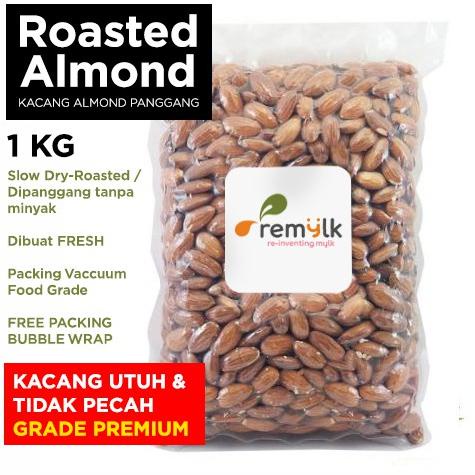 

R87 Kacang Almond Roasted / Panggang 1 kg GRADE A PREMIUM Original [REMYLK] BIG SALE ㅭ