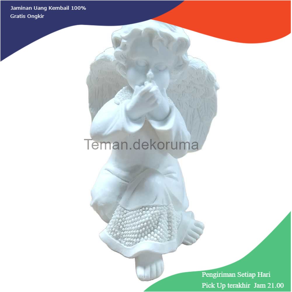 TD - DEK Lightup Patung Taman Malaikat Angel Shaped Decorative Garden Statue - LU01