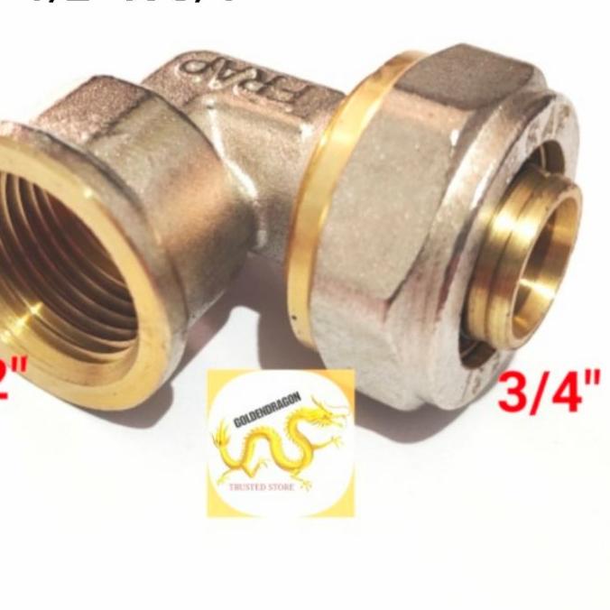 ✦ Elbow drat dalam 1/2 X 3/4 inch FRAP keni sambungan pipa air panas ➧