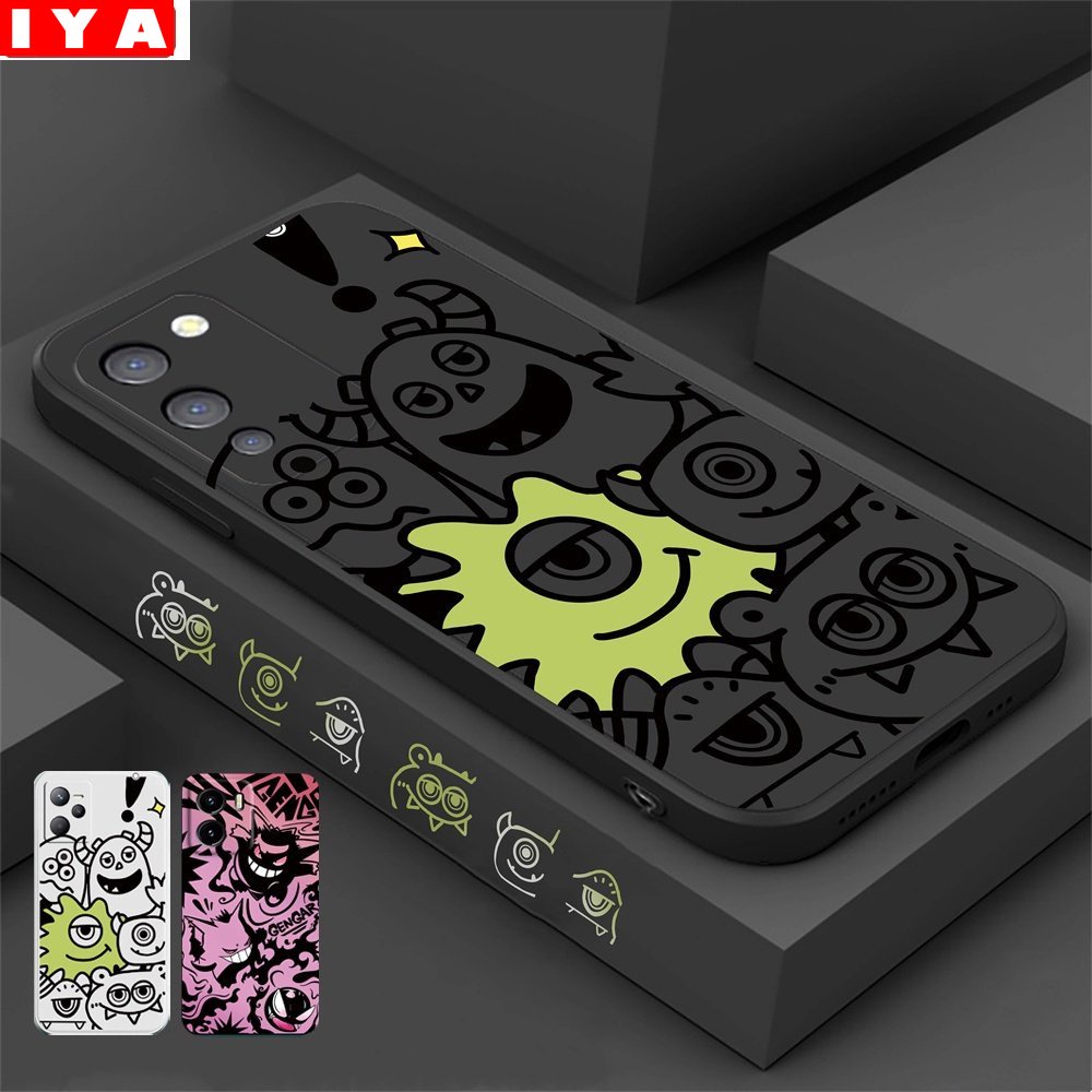 Casing Monster Infinix Note12 G96 Hot 20S Hot 11S NFC Hot 12play 12 Pro 10play 9play Hot 10S 10T Note 11smart 6smart5 Cool Gengar Soft Silicone Straight Edge Phone Cover