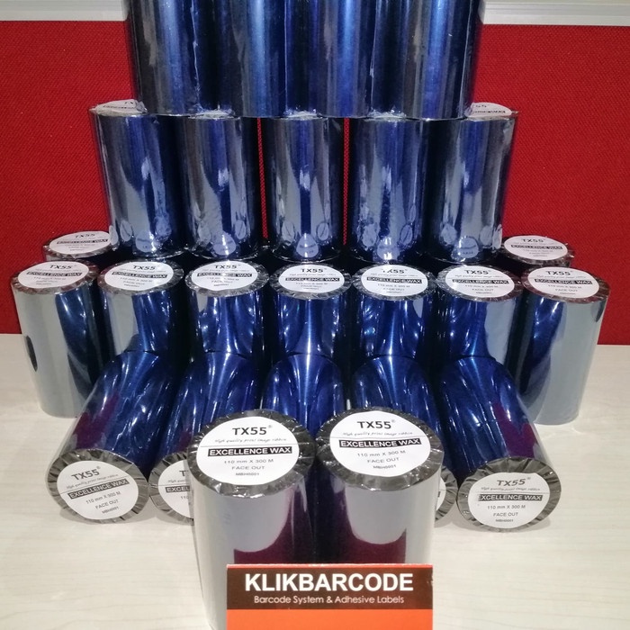 

MURAH 110MM x 300M BARCODE RIBBON SONY EXCELLENCE WAX TX55 FOR ZEBRA-ARGOX MURAH