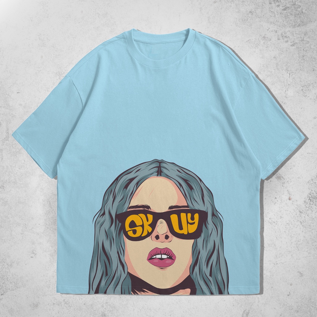 Kaos Skuy Dewasa Oversize Warna Sky Blue | SKY133