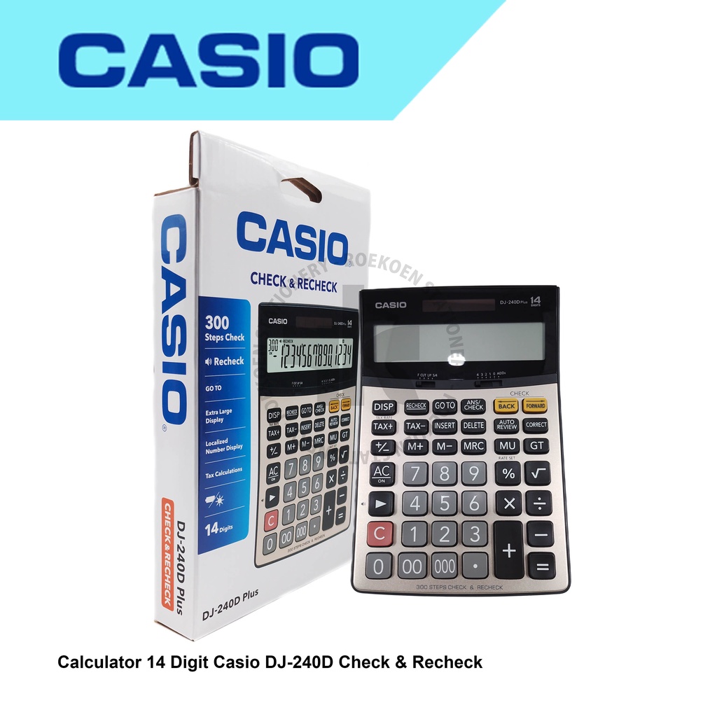 

Casio Calculator 14 Digit DJ-240D Check & Recheck