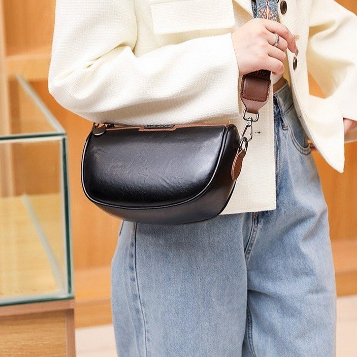 TAS SELEMPANG WANITA KULIT PREMIUM JINGPIN IMPORT HITAM MABIE KEKINIAN TA731B5 SLING BAG KOREA CEWEK REMAJA SIMPLE KECIL LUCU BATAM SHOULDER BAHU BRANDED MURAH