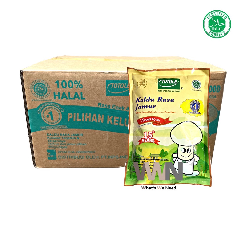 

Totole Kaldu Jamur NON MSG 400gr / Vegan 1 Dus Isi 20pcs