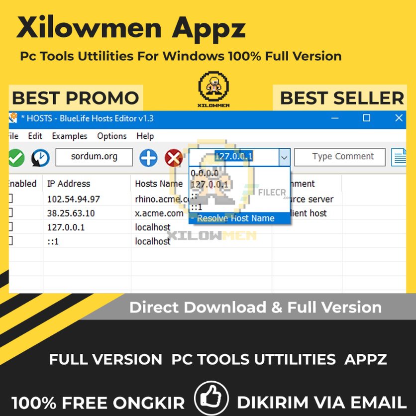 [Full Version] BlueLife Hosts Editor Pro PC Tools Software Utilities Lifetime Win OS
