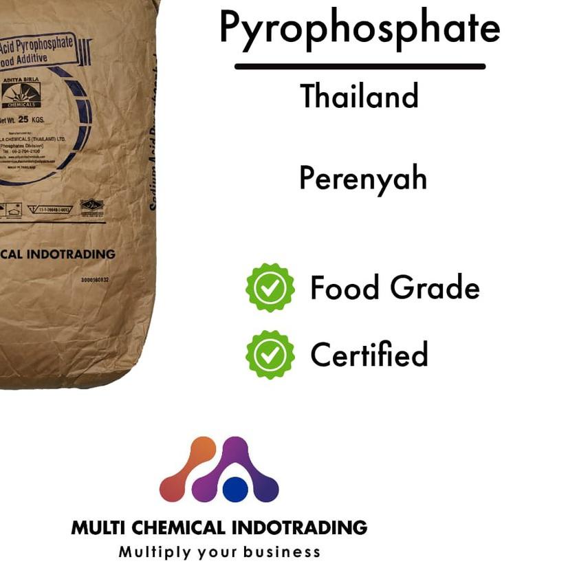 

➢ SODIUM ACID PYROPHOSPHATE / SAPP ex. THAILAND. PERENYAH FOOD GRADE. 1 kg ☛