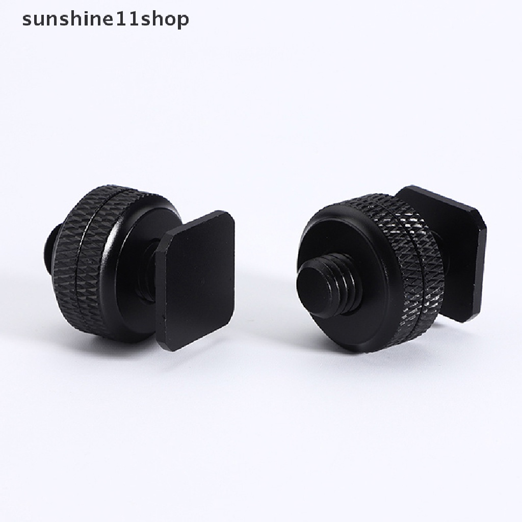 Sho Profesional1Per4 &quot;3Per8&quot; Dual Nuts Tripod Mount Sekrup Hitam Ke Flash Hot Shoe Adapter Stand Untuk Kamera Studio Aksesori N