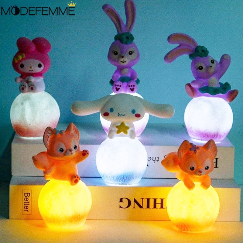 Kartun Anime LED Lampu Malam Kamar Anak Lampu Hias Kreatif Mainan Lampu Ornamen Hangat Nyaman Lampu Tidur Tenaga Baterai Sel Pencahayaan Indoor