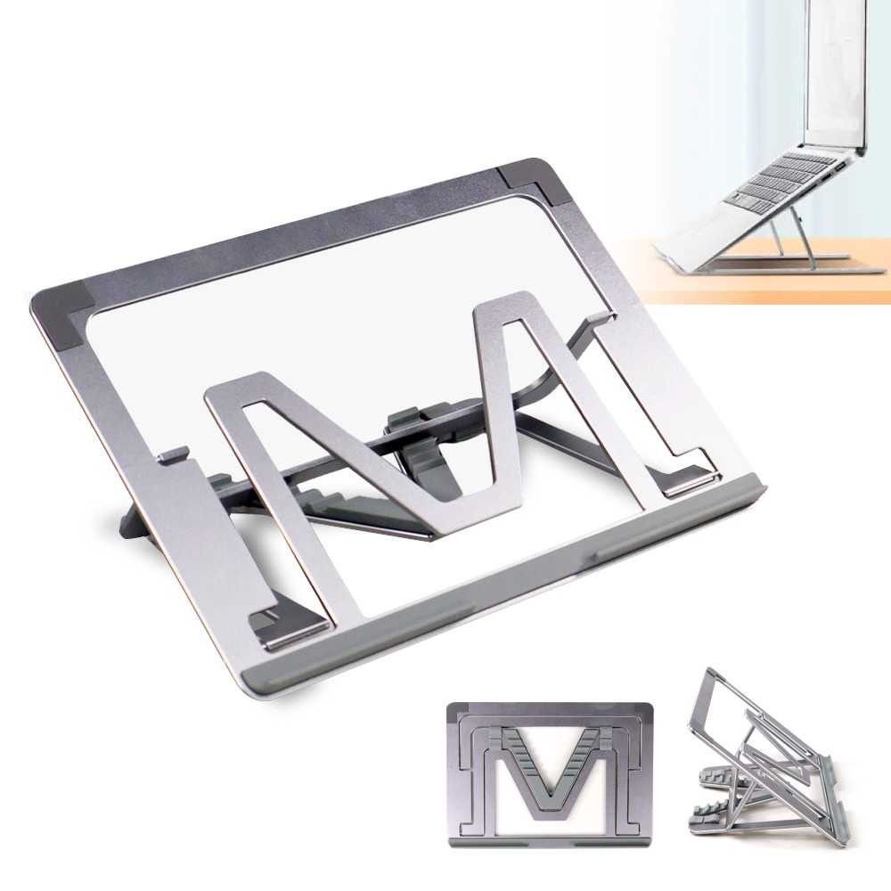 Stand Aluminium Foldable Portable Adjustable Non-Slip - Stand Laptop Tablet Kantor / Sekolah / Kuliah Anti Slip