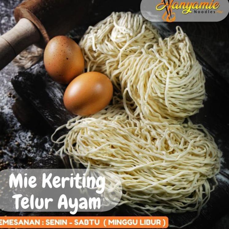 

12.12 FLASH SALE Mie ayam bakmi mentah hanyamie dengan telur ayam isi 10 pcs serbuuu !
