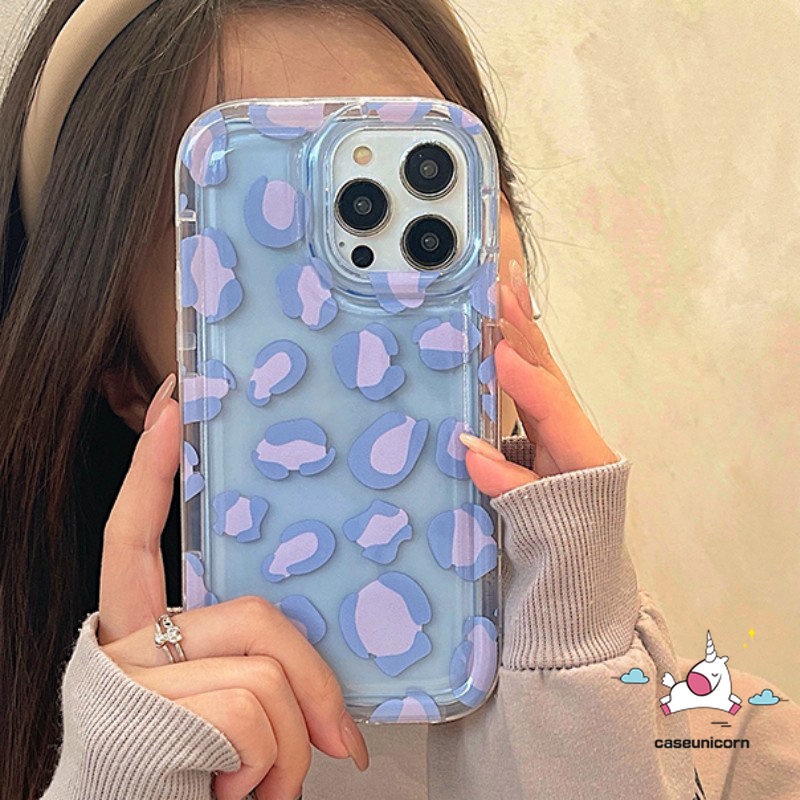 Casing Redmi Note10 10s 9 11 11s 8 Redmi10 9 12C 10C 9T 9A A1 10A 9C NFC POCO F4 Ins Fashion Motif Leopard Ungu TPU Lembut Shockproof Airbag Transparan Silicon Case