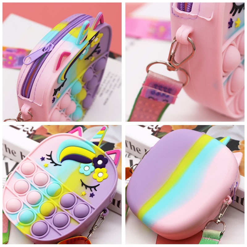 ♥DPS829♥T21 Tas Pop It Selempang Bag Lucu Unik Anak Viral Unicorn